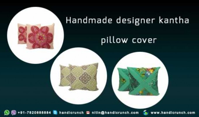 Indian Ethnic Kantha work cushion covers by Handicrunch